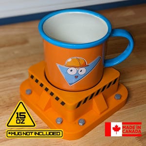 Espositore per tazze da caffè da 15 once ispirato a Satisfactory con sottobicchiere rimovibile magneticamente