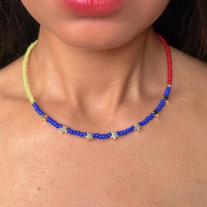 Venezuelan  Necklace, 14K Goldplated Tricolor Jewelry Gift, Venezuela Flag Pendant, Souvenir for Venezuelan Immigrants, Venezuelan Gift