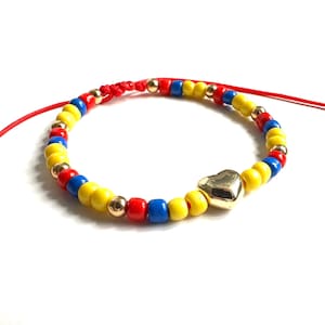 Colombia  Bracelet, 14K Goldplated Tricolor Jewelry Gift, Colombian Flag Pendant, Souvenir for Colombian Immigrants, Colombian Gift