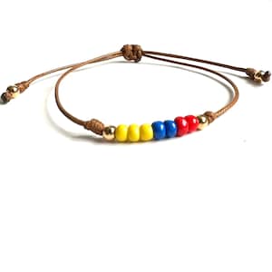 Colombia  Bracelet, 14K Goldplated Tricolor Jewelry Gift, Colombian Flag Pendant, Souvenir for Colombian Immigrants, Colombian Gift
