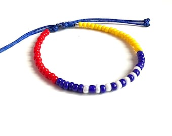 Bracelet de perles drapeau vénézuélien : bijoux de fierté tricolore