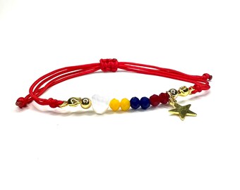 Bracelet drapeau vénézuélien plaqué or 14 carats : cadeau souvenir tricolore