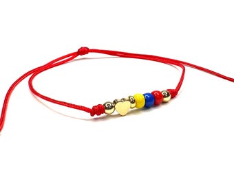 Bracelet drapeau vénézuélien plaqué or 14 carats - Cadeau souvenir tricolore
