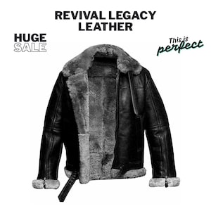 Men&#39;s Genuine Sheepskin Shearling Aviator Jacket - RAF B3 Bomber