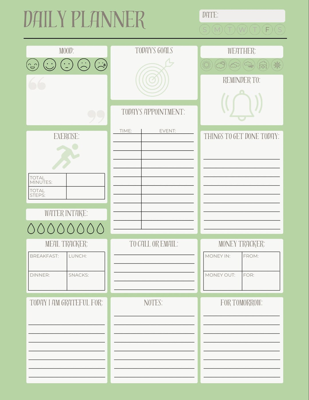 Daily Planner for Any Mom Printable - Etsy