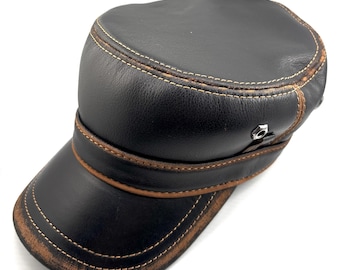 Vintage Harley Davidson Leather Cap, Biker Hat - Etsy