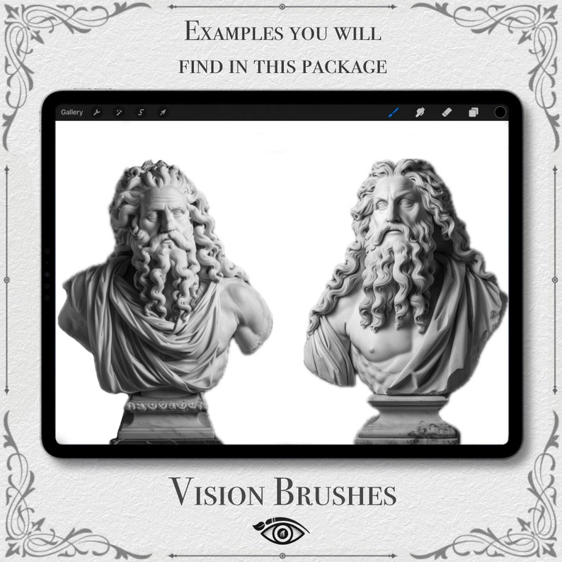 150 Greek God Statue Procreate Brush Stamps: Unique Tattoo Designs - Etsy
