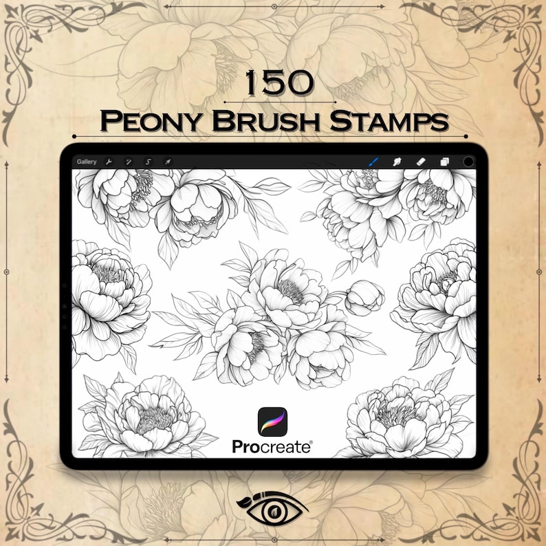 Procreate Peony Brush Stamps - Peony Procreate Brushes - Procreate ...