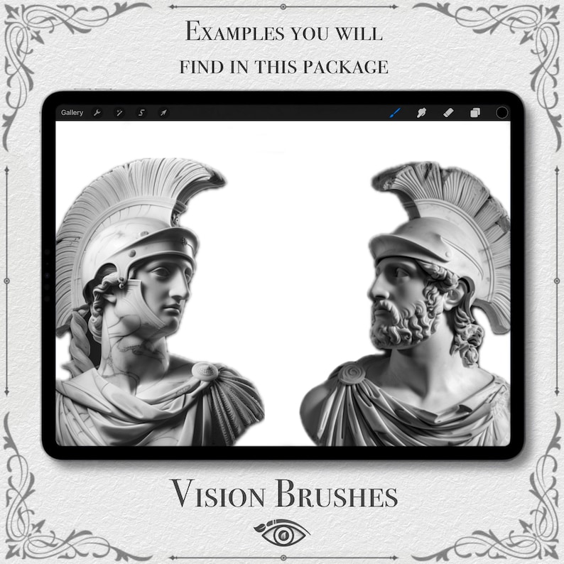 150 Greek God Statue Procreate Brush Stamps: Unique Tattoo Designs - Etsy