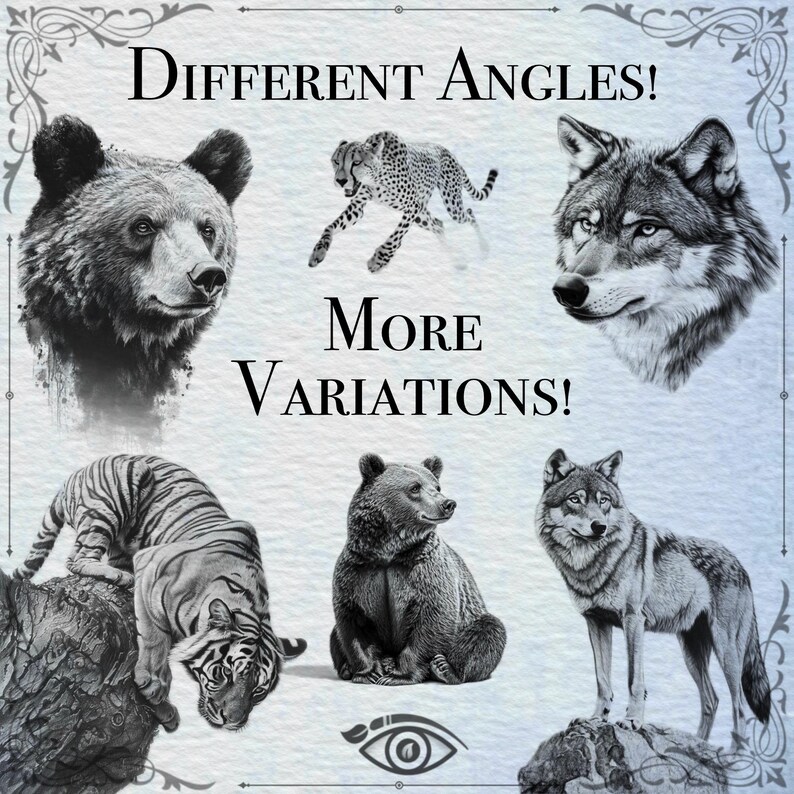 Procreate Wild Animals Brush Stamps – 200 Fierce Tattoo & Digital ...