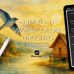 Watercolor Brush Pack for Procreate | Wash, Texture, Edge & Blender Brushes
