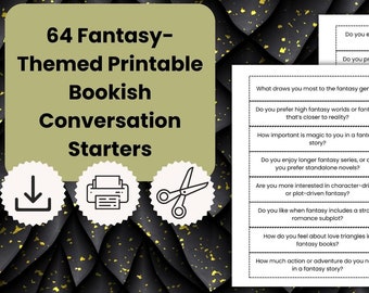 Printable Fantasy-Themed Bookish Discussion Questions for Book Clubs, 64 Conversation Starters for Readers, Instant Download PDF