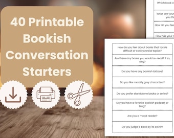 Printable Bookish Discussion Questions for Book Clubs | 40 Conversation Starters for Readers | Instant Download PDF | Book Club Ice Breaker