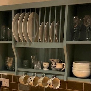 Swain Plate Rack Kitchen Storage - Painted in your colour choice, Natural Pine or Stain Finish
