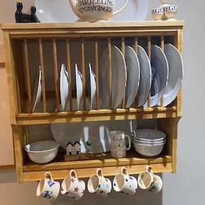 Cotswold Plate Rack Kitchen Storage - Painted/Stained in your colour choice