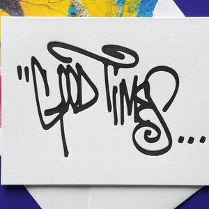 Juego de tarjetas con notas Good Times / Neo Letterpress Graffiti