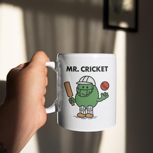 Novelty Mr Cricket 10oz Coffee Mug - Funny Men Male Cup For Secret Santa Christmas Birthday Cricket Friend Office Coffee Mug m4