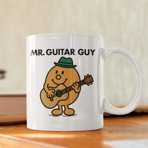 Novelty Mr Guitar  10oz Coffee Mug - Funny Men Male Cup For Secret Santa Christmas Birthday Guitar Guy Friend Office Mug m24