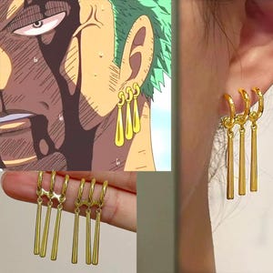 Zoro earrings Just one ear piercing silver needle hypoallergenic，Environmentally friendly B14