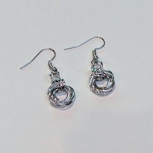 Aluminum Anniversary Gift, 10th Anniversary for Her, 10th Anniversary Gift for Wife, 10th Wedding Anniversary Love Knot Earrings