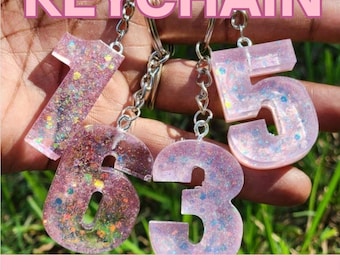 Greek Letter Resin Keychain | Custom D9 Acrylic Keychain | Sorority or Fraternity Gift | Divine 9 Line Gifts | Personalized Glitter Charm |