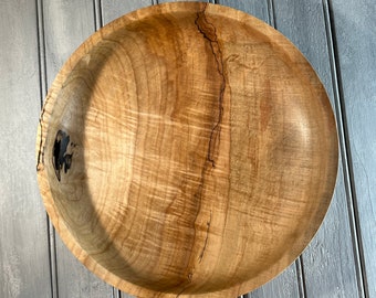 Spalted Maple Bowl, Figured Maple Bowl, Curly Maple Bowl