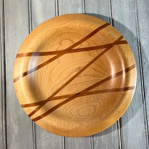 Maple Bowl/Platter with Cherry Inlay
