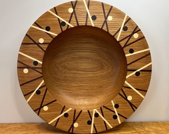 White Oak Bowl, Bowl with Inlay, Wood Inlay