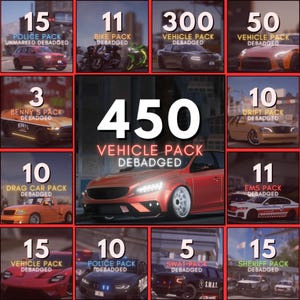 Fivem 450+ custom merkloos voertuigpakket met badge - tos-vriendelijk - hoge kwaliteit - direct downloaden - plug-and-play