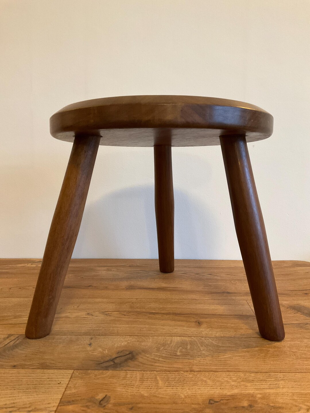Vintage Mid Century Solid Wood Stool Plant Stand 36cm X 33cm ...