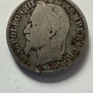 2 French Francs of Napoleon III Year 1866