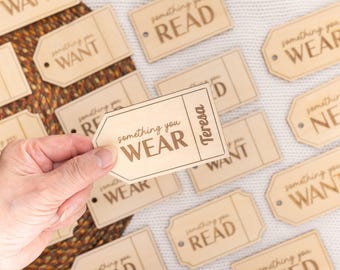 Personalized Wooden Christmas Gift Tags | Want Need Wear Read