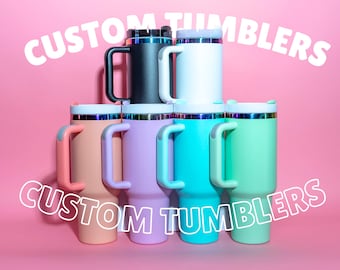 Custom Laser-Engraved 40 oz Tumbler: Rainbow Plated Stainless Steel