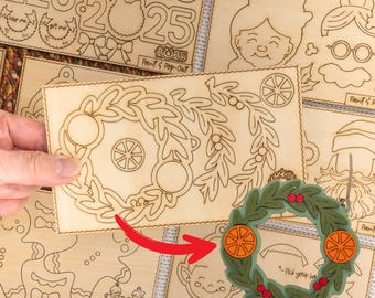 DIY Christmas Ornament Craft Kit: Basswood, Family Activity