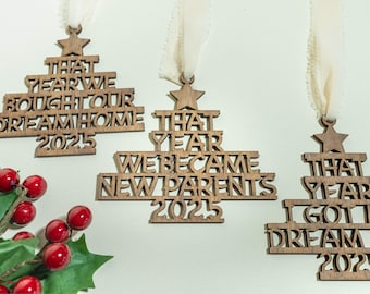 Custom Milestone Christmas Tree Ornament for Family Tree Keepsakes