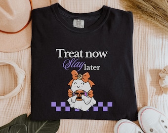 Retro Ghost Halloween Shirt, Boho Graphic Tee, Spooky Fall Women's Top