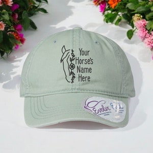 Custom Floral Horse Embroidered Hat – Horse Lover Gift – Equestrian Baseball Cap – Women’s Horse Hat – Barn Girl Gift