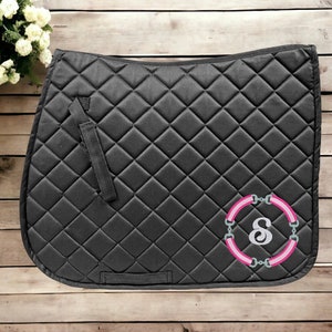 Embroidered Horse Bit Monogram Horse Saddle Pad | English Saddle Pad | Horse Gifts | Monogrammed Gift | Custom Embroidery | Equestrian Gifts