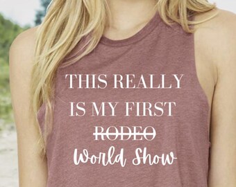 Funny Equestrian T-Shirt: First World Horse Show Newbie Tee