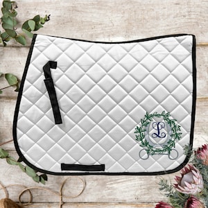 Custom Embroidered Horse Saddle Pad | English Saddle Pad | Horse Gift | Monogram Gift | Monogram Saddle Pad | Equestrian Gift | Equestrian