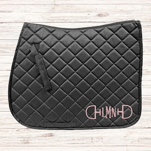 Embroidered Snaffle Bit Monogram Horse Saddle Pad | English Saddle Pad | Horse Gift | Monogram Gift | Equestrian Gift | Equestrian
