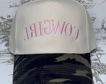 Embroidered Reverse Cowgirl Trucker Hat: Sassy Western Style