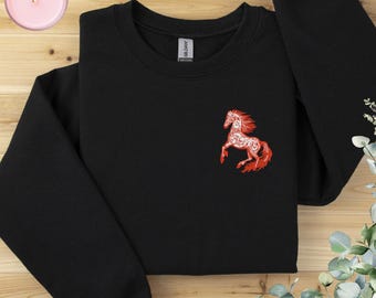 Embroidered Year of the Horse Crewneck Sweatshirt: Lunar New Year 2026