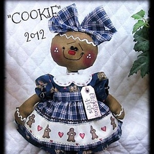 Primitive sewing e-pattern #288~COOKIE, 14" gingerbread girl~digital sewing pattern~