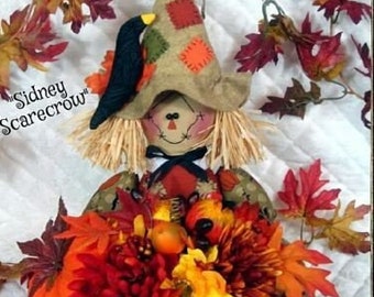 Primitive Digital e-pattern ~"Sidney Scarecrow"~ Sitting Scarecrow Pumpkin (or basket) Centerpiece ~ PATTERN 60