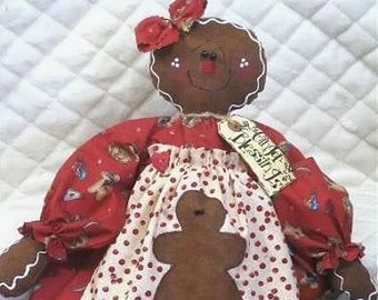 Primitive Raggedy 18" Gingerbread Doll~PATTERN #31