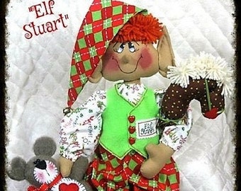 Primitive MAILED pattern "ELF STUART"~ 22" ChRiStMaS ElF DoLL! Doll Digital pattern #70