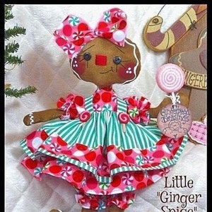 Primitive mailed pattern "LittLe GiNgEr SpiCe"~ 12" Gingerbread Doll sewing pattern #435