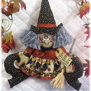 Pierwotny elektroniczny wzór do szycia DIGITAL #36~&quot;WaNdA WITcH~~ SHELF SITTeR&quot;~ Lalka na Halloween!