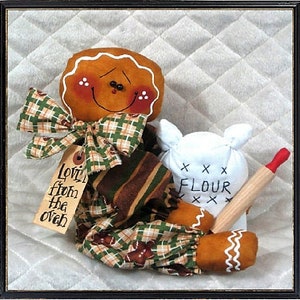 Primitive sewing e-pattern #393~"ShElF SiTTeR GiNgErBrEaD"~Digital, e-pattern, sitting doll~